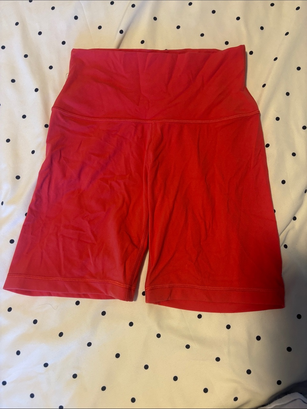 Women’s High-Waist Coral Color Biker Shorts